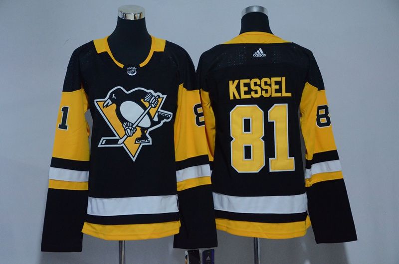 Women Pittsburgh Penguins #81 Kessel Black Hockey Stitched Adidas NHL Jerseys->women nhl jersey->Women Jersey